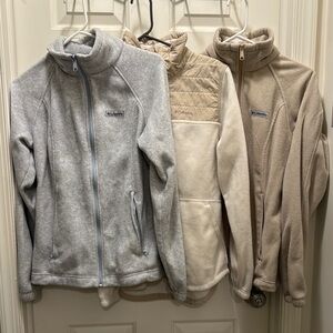 Columbia Women's Fleece Jackets - Gray, White, Beige
